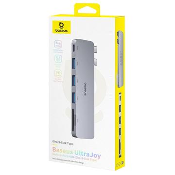 Baseus UltraJoy 6-Port USB-C Hub - 3x USB-A, USB-C, Micro SD/TF Card Slots