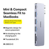 Baseus UltraJoy 6-Port USB-C Hub - 3x USB-A, USB-C, Micro SD/TF Card Slots
