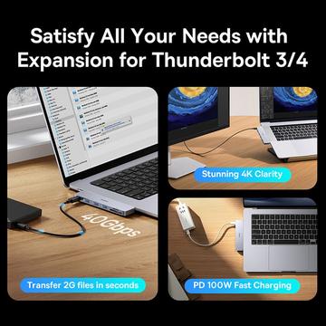 Baseus UltraJoy 6-Port USB-C Hub - 3x USB-A, USB-C, Micro SD/TF Card Slots