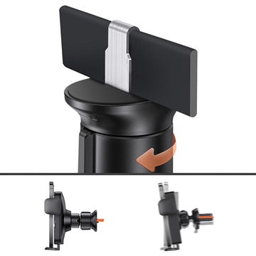 Baseus Wisdom Trådløs Billader / Bilholder - 15W - Sort