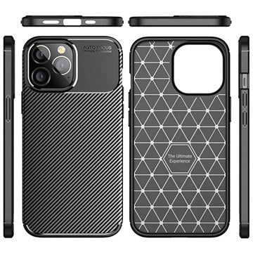 Beetle Karbonfiber iPhone 14 Pro Max Cover - Sort