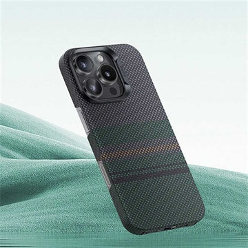 iPhone 16 Pro Max Benks Kevlar Aramid Fiber Cover - MagSafe-kompatibel - Grå / Grøn