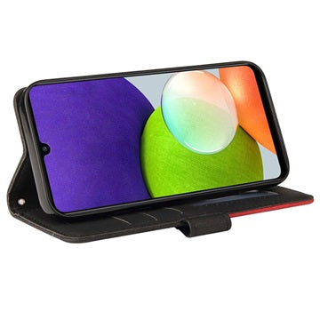 Bi-Color Series Samsung Galaxy A22 4G Pung Taske - Sort