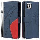 Bi-Color Series Samsung Galaxy A22 5G, Galaxy F42 5G Etui med Pung - Blå
