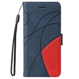 Bi-Color Series Samsung Galaxy A22 5G, Galaxy F42 5G Etui med Pung - Blå
