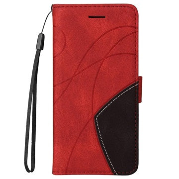 Bi-Color Series Samsung Galaxy A22 5G, Galaxy F42 5G Etui med Pung - Rød