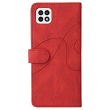 Bi-Color Series Samsung Galaxy A22 5G, Galaxy F42 5G Etui med Pung - Rød