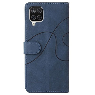 Bi-Color Series Samsung Galaxy A12 Etui med Pung - Blå