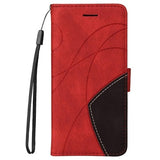 Bi-Color Series Samsung Galaxy A12 Etui med Pung - Rød