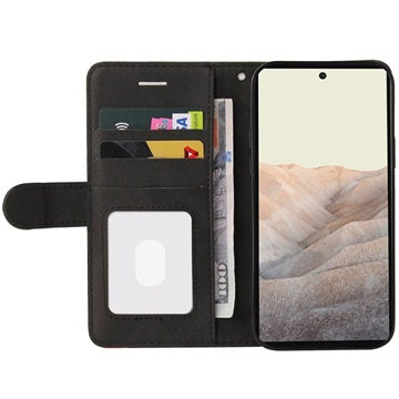 Bi-Color Series Google Pixel 6 Etui med Pung - Sort