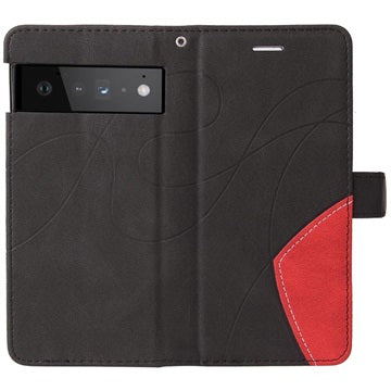 Bi-Color Series Google Pixel 6 Etui med Pung - Sort