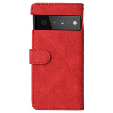 Bi-Color Series Google Pixel 6 Etui med Pung - Rød
