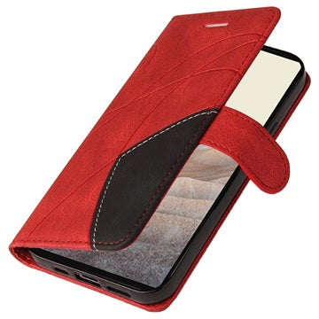Bi-Color Series Google Pixel 6 Etui med Pung - Rød