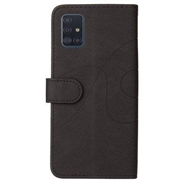 Bi-Color Series Samsung Galaxy A51 Etui med Pung - Sort