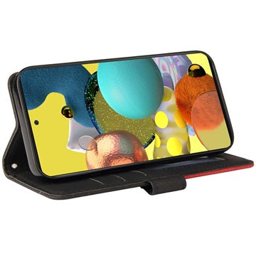 Bi-Color Series Samsung Galaxy A51 Etui med Pung - Sort