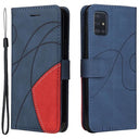 Bi-Color Series Samsung Galaxy A51 Etui med Pung - Blå