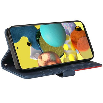 Bi-Color Series Samsung Galaxy A51 Etui med Pung - Blå