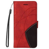 Bi-Color Series Samsung Galaxy A51 Etui med Pung - Rød