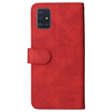 Bi-Color Series Samsung Galaxy A51 Etui med Pung - Rød