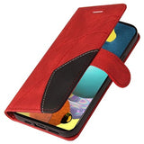 Bi-Color Series Samsung Galaxy A51 Etui med Pung - Rød