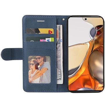 Bi-Color Series Xiaomi 11T/11T Pro Etui med Pung - Blå