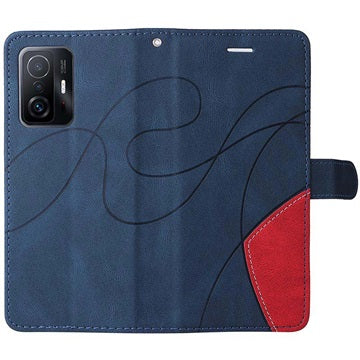 Bi-Color Series Xiaomi 11T/11T Pro Etui med Pung - Blå