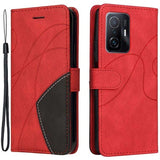 Bi-Color Series Xiaomi 11T/11T Pro Etui med Pung - Rød