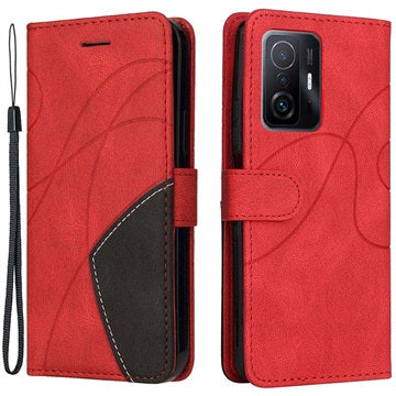 Bi-Color Series Xiaomi 11T/11T Pro Etui med Pung - Rød