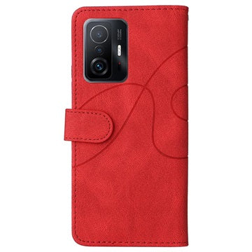 Bi-Color Series Xiaomi 11T/11T Pro Etui med Pung - Rød