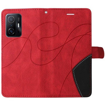 Bi-Color Series Xiaomi 11T/11T Pro Etui med Pung - Rød