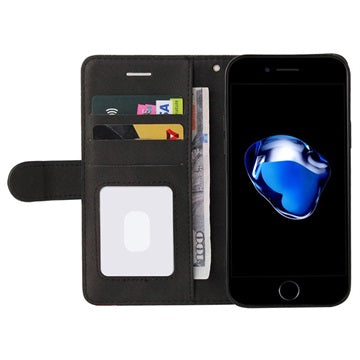 Bi-Color Series iPhone 7/8/SE (2020)/SE (2022) Etui med Pung - Sort