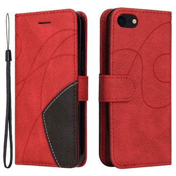 Bi-Color Series iPhone 7/8/SE (2020)/SE (2022) Etui med Pung - Rød
