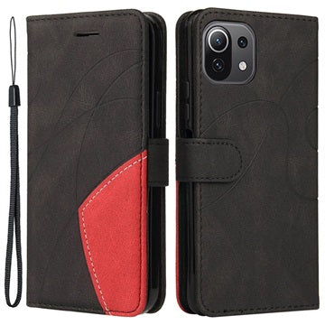 Bi-Color Series Xiaomi Mi 11 Lite 5G Etui med Pung - Sort