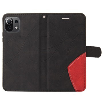 Bi-Color Series Xiaomi Mi 11 Lite 5G Etui med Pung - Sort