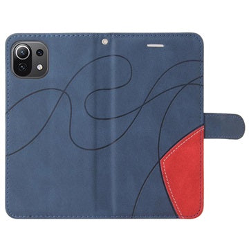 Bi-Color Series Xiaomi Mi 11 Lite 5G Etui med Pung - Blå