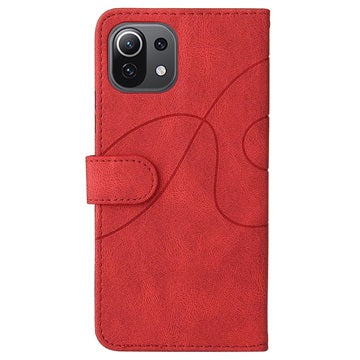 Bi-Color Series Xiaomi Mi 11 Lite 5G Etui med Pung - Rød