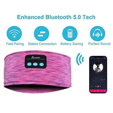 Bluetooth-pandebånd til Søvn, Træning, Jogging, Yoga - Rose