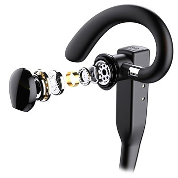 Bluetooth Headset med Opladningsboks YYK525 - Sort