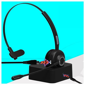 Bluetooth Headset med Mikrofon og Opladningsbase M97 - Sort
