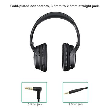 Bose QuietComfort 25 hovedtelefoner 3.5mm / 2.5mm lydkabel m. mikrofon/lydstyrkekontrol - sort
