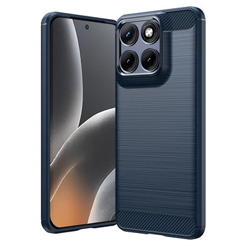 Motorola Edge 70 Fusion/70 Fusion+ Børstet TPU Cover - Karbonfiber - blå