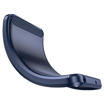 OnePlus Nord 2T Børstet TPU Cover - Karbonfiber - Blå