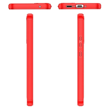Samsung Galaxy A34 5G Børstet TPU Cover - Karbonfiber - Rød