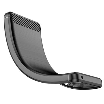 Samsung Galaxy S22 5G Børstet TPU Cover - Karbonfiber - Sort