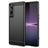 Sony Xperia 1 V Børstet TPU Cover - Karbonfiber - Sort