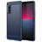 Sony Xperia 10 V Børstet TPU Cover - Karbonfiber - Blå