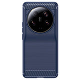 Xiaomi 13 Ultra Børstet TPU Cover - Karbonfiber - Blå