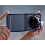 Xiaomi 13 Ultra Børstet TPU Cover - Karbonfiber - Blå