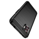 Samsung Galaxy Xcover6 Pro Børstet TPU Cover - Karbonfiber - Sort