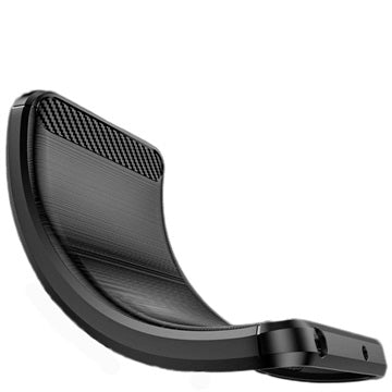 Samsung Galaxy Xcover6 Pro Børstet TPU Cover - Karbonfiber - Sort